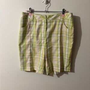 EP Pro Green and Pink Plaid Shorts Size 8